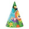 Creative Converting Paper Cone Jungle Safari Party Hats | 8 Pcs, 4.25 in x 6.25 in, 8 ct, Multicolor view 1