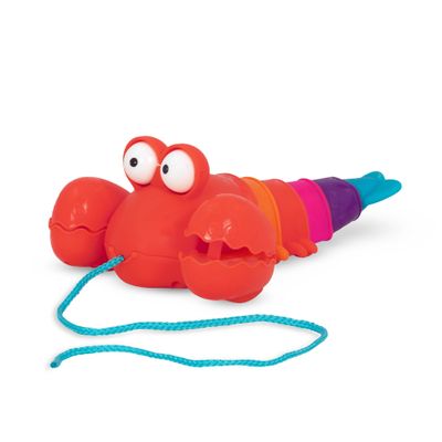 B. toys Pull Along Lobster Toy Waggle A Longs Pinchy Pat Developmental Toy Push & Pull Walking Toy with String for Babies, Toddlers & Kids Encourages Movement & Coordination 18+ Months