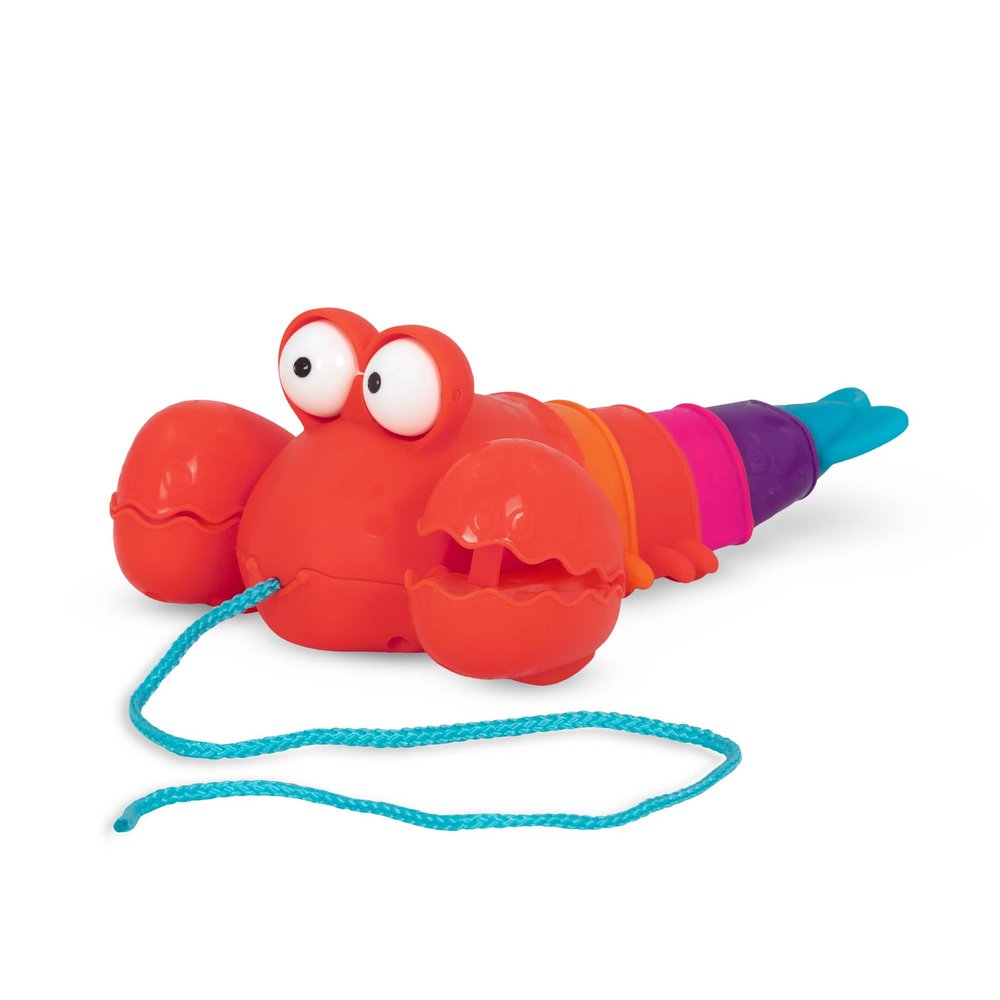 B. toys Pull Along Lobster Toy Waggle A Longs Pinchy Pat Developmental Toy Push & Pull Walking Toy with String for Babies, Toddlers & Kids Encourages Movement & Coordination 18+ Months