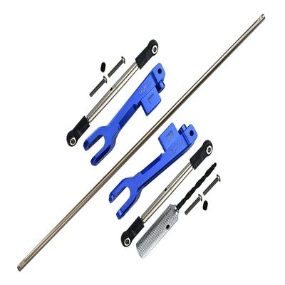 GPM For Traxxas Unlimited Desert Racer 4X4 (#85076-4) Upgrade Parts Spring Steel Rear Sway Bar & Aluminum Sway Bar Arm & Stainless Steel Linkage - 12Pc Set Blue