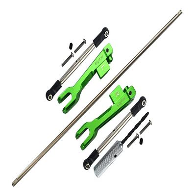 GPM For Traxxas Unlimited Desert Racer 4X4 (#85076-4) Upgrade Parts Spring Steel Rear Sway Bar & Aluminum Sway Bar Arm & Stainless Steel Linkage - 12Pc Set Green