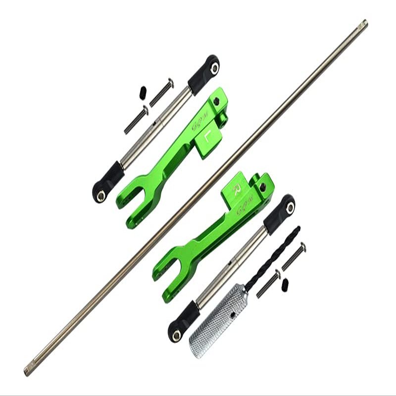 GPM For Traxxas Unlimited Desert Racer 4X4 (#85076-4) Upgrade Parts Spring Steel Rear Sway Bar & Aluminum Sway Bar Arm & Stainless Steel Linkage - 12Pc Set Green