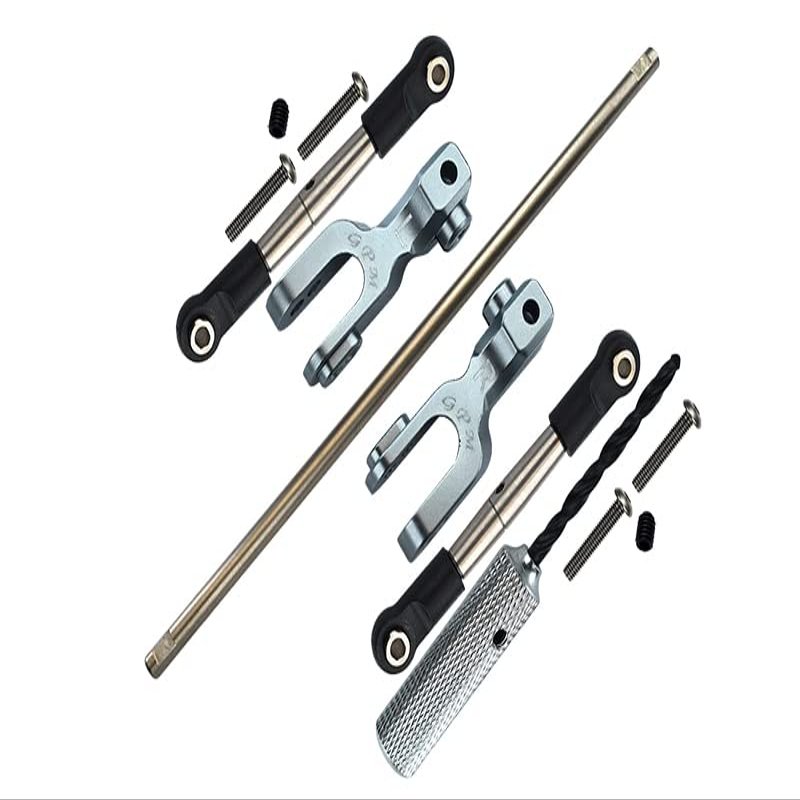 GPM For Traxxas Unlimited Desert Racer 4X4 (#85076-4) Upgrade Parts Spring Steel Front Sway Bar & Aluminum Sway Bar Arm & Stainless Steel Linkage - 12Pc Set Gray Silver