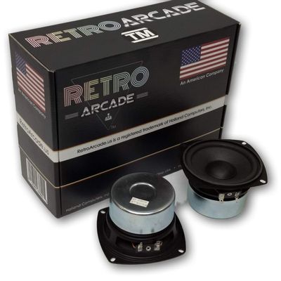 RetroArcade.us 2 Pack 4 Inch Round woofer HiFi Stereo Jamma Speaker 30W RMS 8 ohm