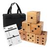 GSE Games & Sports Expert 3.5-Inch Premium Oak Giant Yard Dice Set with Carrying Bag and Yardzee & Farkle Scorecard. Outdoor Backyard Lawn Game for Family view 1