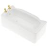 B Baosity 1/12 Ceramic White Square Bathroom Bathtub,Dollhouse Mini Bath Tub,Dollhouse Miniature Furniture Toys for Home Decor Accessory view 1