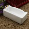 B Baosity 1/12 Ceramic White Square Bathroom Bathtub,Dollhouse Mini Bath Tub,Dollhouse Miniature Furniture Toys for Home Decor Accessory view 2