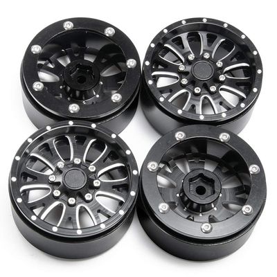 2.2'' Metal Wheel Hubs Black Beadlock Aluminum Rim for 1/10 RC Car Axial Wraith 90018 Crawler #22 (5pcs)