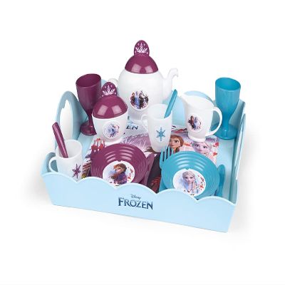 Disney 310513 Frozen 2 Kids Party Set | Pretty Tea Time Tray with 17 Accessories Including Play Cutlery | Ages 3+, White,Blue and Purple
