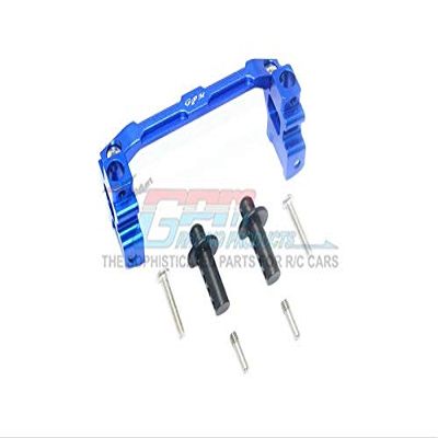 GPM For Traxxas TRX-4 Defender/Tactical Unit/Ford Upgrade Parts Aluminum Front Adjustable Body Mount & Post - 7Pc Set Blue