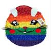 2- D Rainbow Colored Easter Egg Pinata with Bunny Accents view 1