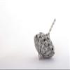 Round handmade sterling silver filigree dreidel view 1