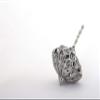 Round handmade sterling silver filigree dreidel view 4