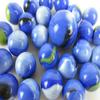 Big Game Toys~25 Glass Marbles Dolphin Blue/Orange/Yellow Swirl Classic Style Game Pack (24 Player, 1 Shooter) Decor/Vase Filler/Aquarium view 2