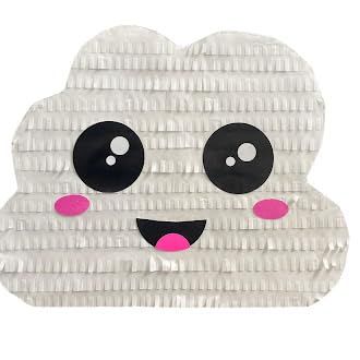 APINATA4U White Cloud Pinata, Handmade Gender Reveal Surprise Pinata, Pull String Baby Shower Party Supplies and Gift, Cloud Themed Party Decor, Boy or Girl Party Decorations, Gift for Him and Her