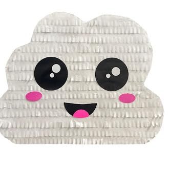 APINATA4U White Cloud Pinata, Handmade Gender Reveal Surprise Pinata, Pull String Baby Shower Party Supplies and Gift, Cloud Themed Party Decor, Boy or Girl Party Decorations, Gift for Him and Her