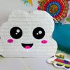 APINATA4U White Cloud Pinata, Handmade Gender Reveal Surprise Pinata, Pull String Baby Shower Party Supplies and Gift, Cloud Themed Party Decor, Boy or Girl Party Decorations, Gift for Him and Her view 4