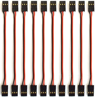 Yiqigou 10 pcs 3.93inch JR Style Servo Extension Cable Cord Wire - 3-Pin JR Plug Male to Male RC Servo Wire Extension Cord