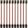 Yiqigou 10 pcs 3.93inch JR Style Servo Extension Cable Cord Wire - 3-Pin JR Plug Male to Male RC Servo Wire Extension Cord view 1