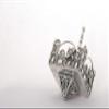 Handmade Sterling Silver Filigree Dreidel Jerusalem Cityscape view 1