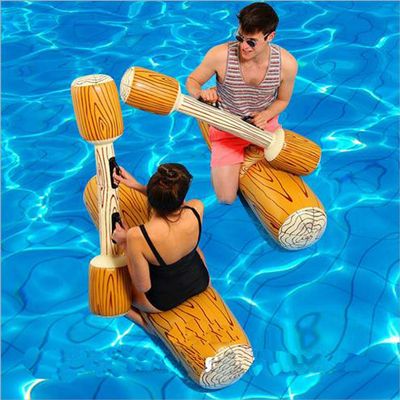 2 Pcs Set Inflatable Floating Row Toys for Adult, Pool Party Water Sports Games Log Rafts to Float Toys