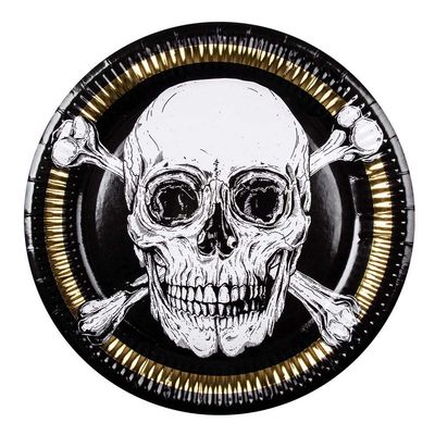 Boland 10201533 Bol74111 Plates Pirate Skull, Adult, Multi-Coloured