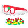 Fowecelt 12 Pcs DIY Building Bricks Glasses Building Blocks Games for Kids Birthday Party Favors Supplies, Boys Girls Carnival Party Games Decor view 2