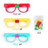 Fowecelt 12 Pcs DIY Building Bricks Glasses Building Blocks Games for Kids Birthday Party Favors Supplies, Boys Girls Carnival Party Games Decor view 3