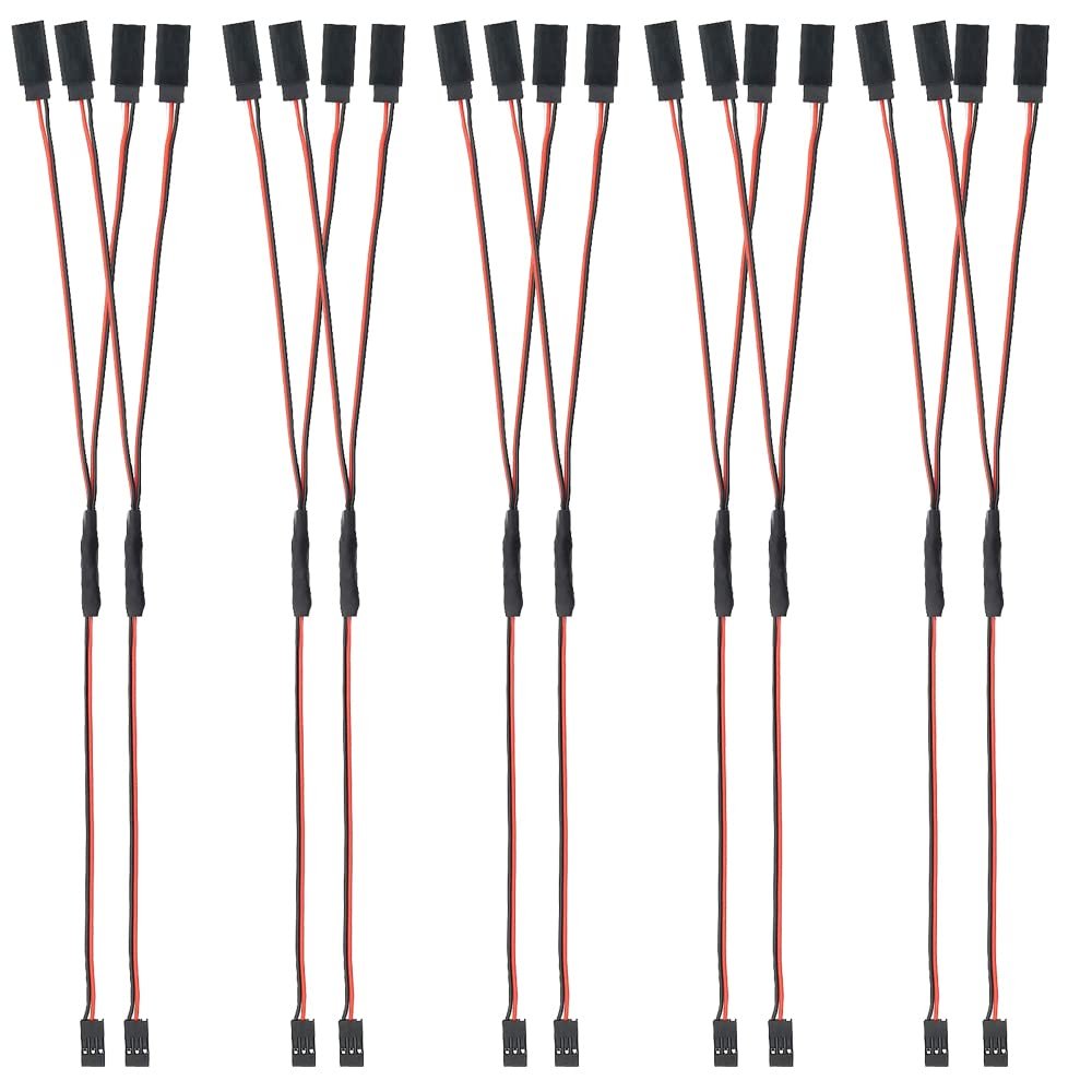 Yiqigou 10Pcs 11.8inch Servo Wire Extension JR Plug 1 Male to 2 Female Servo Y Harness Extension Cable Wire, RC 3 Pin Servo Extension Y Splitter Cable Cord Connector (30cm)
