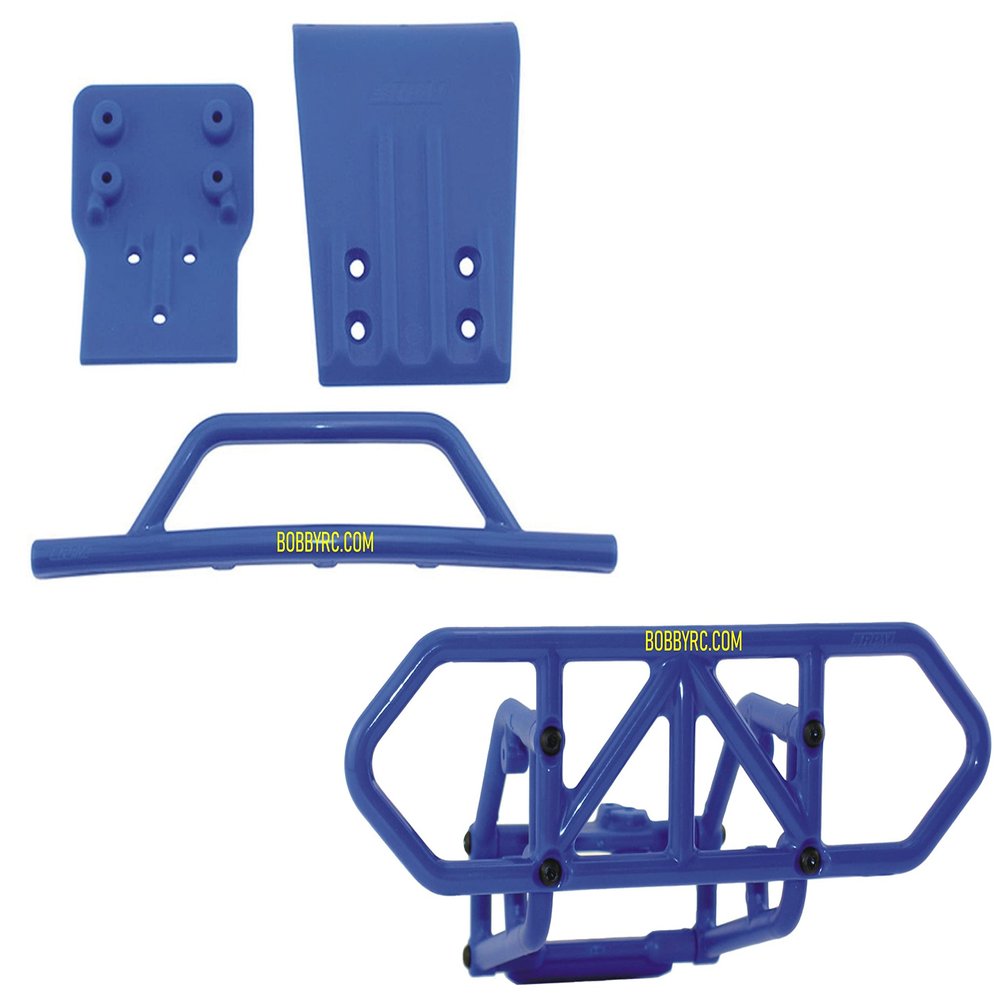 RPM SLASH 4X4 FRONT + REAR BLUE BUMPER SET LCG + NON LCG 80125 80025 INCLUDES CHICAGOLAND RC COUPON