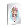 Smile Art Design Cute Pink Dressed Blonde Girl Wall Decor METAL PRINT Kids Room Decor Metal Wall Art Baby Room Decor Nursery Decor Made in the USA- 40x30 view 1