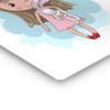Smile Art Design Cute Pink Dressed Blonde Girl Wall Decor METAL PRINT Kids Room Decor Metal Wall Art Baby Room Decor Nursery Decor Made in the USA- 40x30 view 3