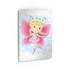 Smile Art Design Cute Blonde Pink Dressed Fairy Girl White Background METAL PRINT Kids Room Decor Metal Wall Art Baby Room Decor Nursery Decor Made in the USA- 40x30 view 1