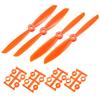uxcell RC Propellers CW CCW 6045 6x4.5 Inch 2-Vane Quadcopter for Airplane Toy, Nylon Orange 2 Pairs with Adapter Rings view 1
