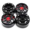 4 Pack Beadlock Wheels, Hosmide Aluminum Alloy 2.2" Beadlock Rims for 1/10th Scale RC Crawler Car Axial Wraith (Black+Red) view 3