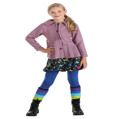 Fun Costumes Girl's Harry Potter Luna Lovegood, Pink Jacket, Blue Leggings & Stripped Leg Warmers for Wizard Cosplay X-Small