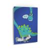 Smile Art Design Cute Dinosaur Hello Wall Decor Blue Background METAL PRINT Boys Room Decor Metal Wall Art Baby Room Decor Nursery Decor Made in the USA- 40x30 view 1
