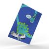 Smile Art Design Cute Dinosaur Hello Wall Decor Blue Background METAL PRINT Boys Room Decor Metal Wall Art Baby Room Decor Nursery Decor Made in the USA- 40x30 view 4