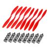 uxcell RC Propellers CW CCW 1045 10x4.5 Inch 2-Vane Fixed-Wing for Airplane, Nylon Red 4 Pairs with Adapter Rings view 1