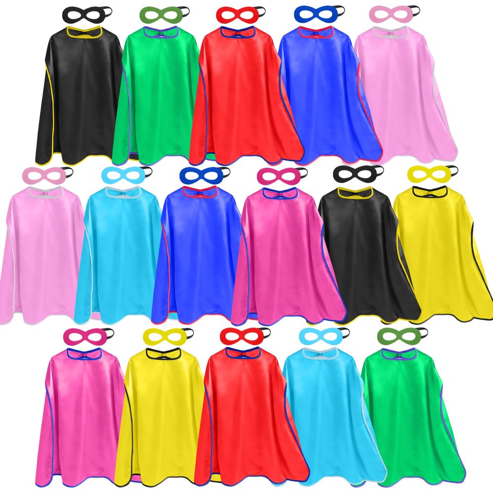 D.Q.Z Superhero Capes and Masks for Kids 16 Set, Boys Super Hero Party Favor Costume, 3 years old Girls Gifts Birthday Toys (Multicolor)