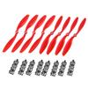 uxcell RC Propellers CW CCW 8045 8x4.5 Inch 2-Vane Fixed-Wing for Airplane, Nylon Red 4 Pairs with Adapter Rings view 1
