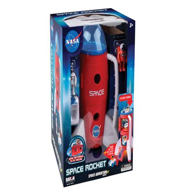 Spaceship Rocket Toy Playset with 2 Astronauts and Rover Vehicle - Lights and Sound, Carrying Handle Play and Explore Space- Space Adventure Series by Daron
