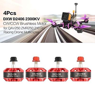 4Pcs DXW D2406 2300KV 2-5S CW/CCW Brushless Motor for QAV250 ZMR250 210 RC Racing Drone Multicopter Airplane Helicopter