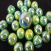 Big Game Toys~25 Glass Marbles Peacock Iridescent Green/Blue/Yellow Swirl Classic Style Game Pack (24 Player, 1 Shooter) Decor/Vase Filler/Aquarium view 4