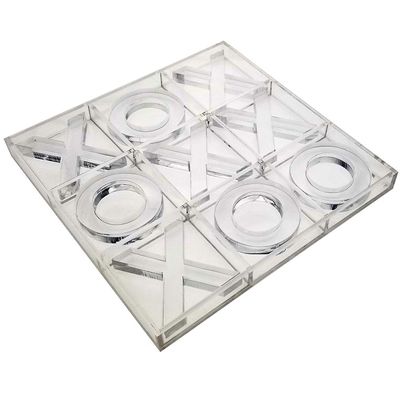 OnDisplay Luxe Acrylic Tic Tac Toe Set - Luxury Executive Board Game (Clear)