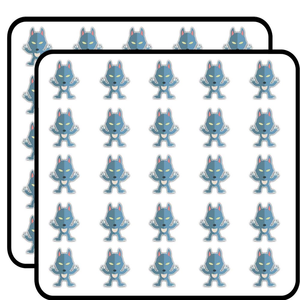 Wolf Kid Costume Cartoon Sticker for Scrapbooking Waterproof Vinyl Stickers for Water Bottle, Laptop & Phone Case 50 Pack
