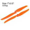 uxcell RC Propellers CW 7035 7x3.5 Inch 2-Vane Fixed-Wing for Airplane Toy, Nylon Orange 4pcs with Adapter Rings view 2