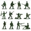 HAPTIME 100-Piece Green Toy Soldiers - 12 Poses, Detailed and Balanced Mini Army Men - Perfect for Pretend Play, Educational Projects, Cake Decorations, and Military-Themed Parties - 1 Inches Tall view 1