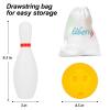 Liberry Kids Bowling Set, 10 Plastic Toy Bowling Pins & 2 Balls, Toddler Indoor Outdoor Sports Games, Educational Birthday Gifts for Boys Girls Ages 2 3 4 5 (White) view 4