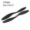 uxcell RC Propellers CW CCW 1045 10x4.5 Inch 2-Vane Fixed-Wing for Airplane, Nylon Black 5 Pairs with Adapter Rings view 2